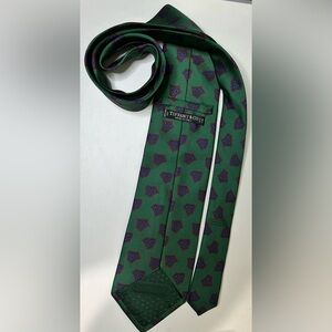 Tiffany & Co. Green Tie with Blue and Red Design